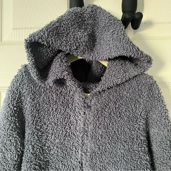 Barefoot Dreams Cozy Blue Kids Hooded Sweater Jacket Unisex 4T - 5T EUC - Picture 3 of 6